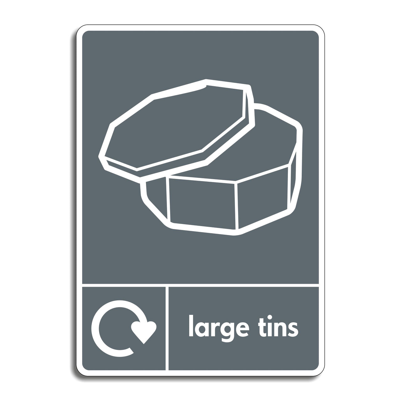 Large Tins Recycling Sign