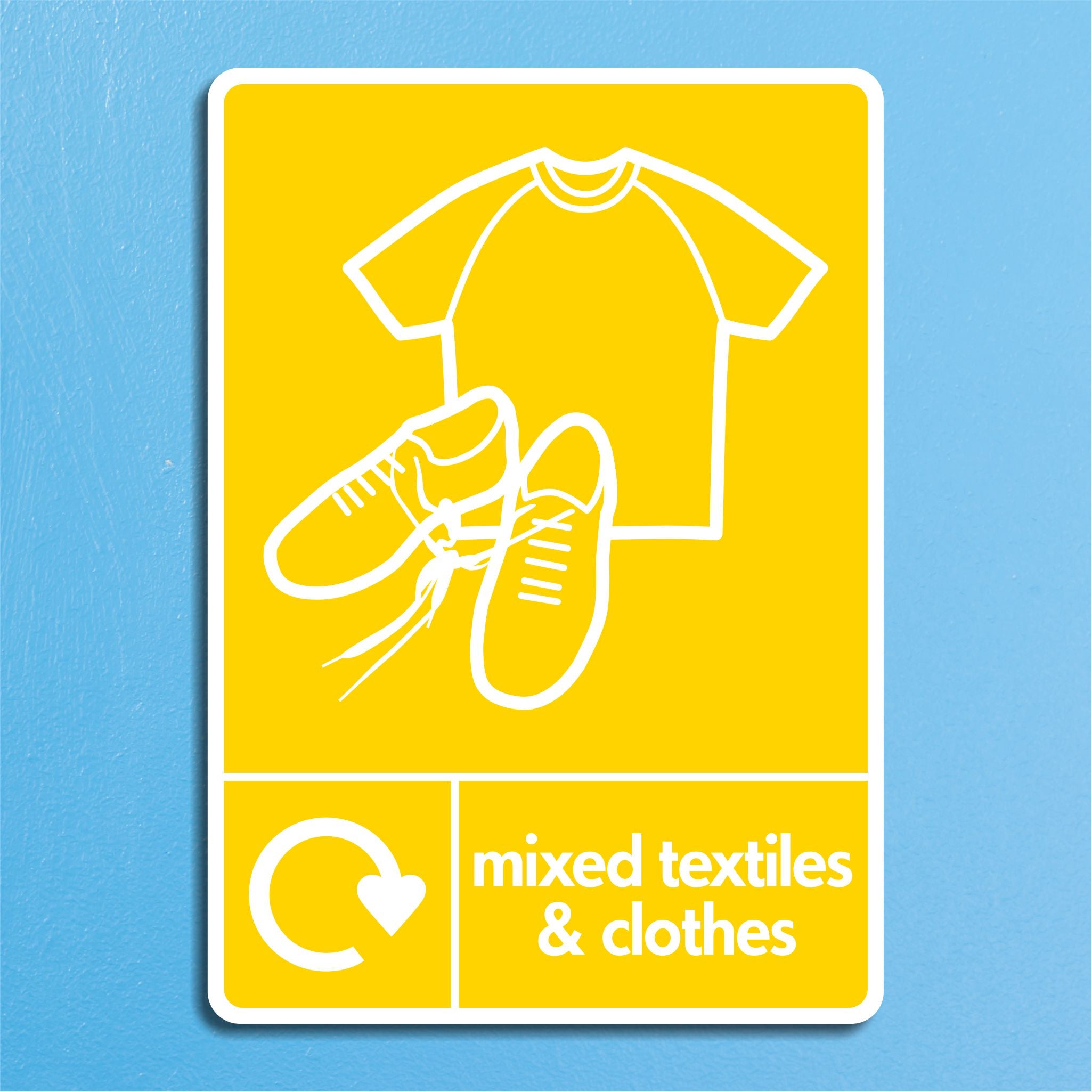 Mixed Textiles & Clothes Recycling Sign