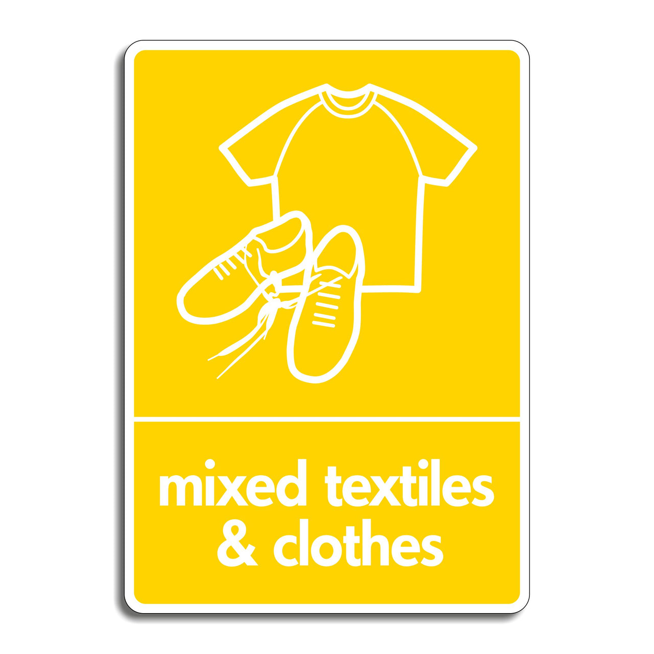 Mixed Textiles & Clothes Recycling Sign