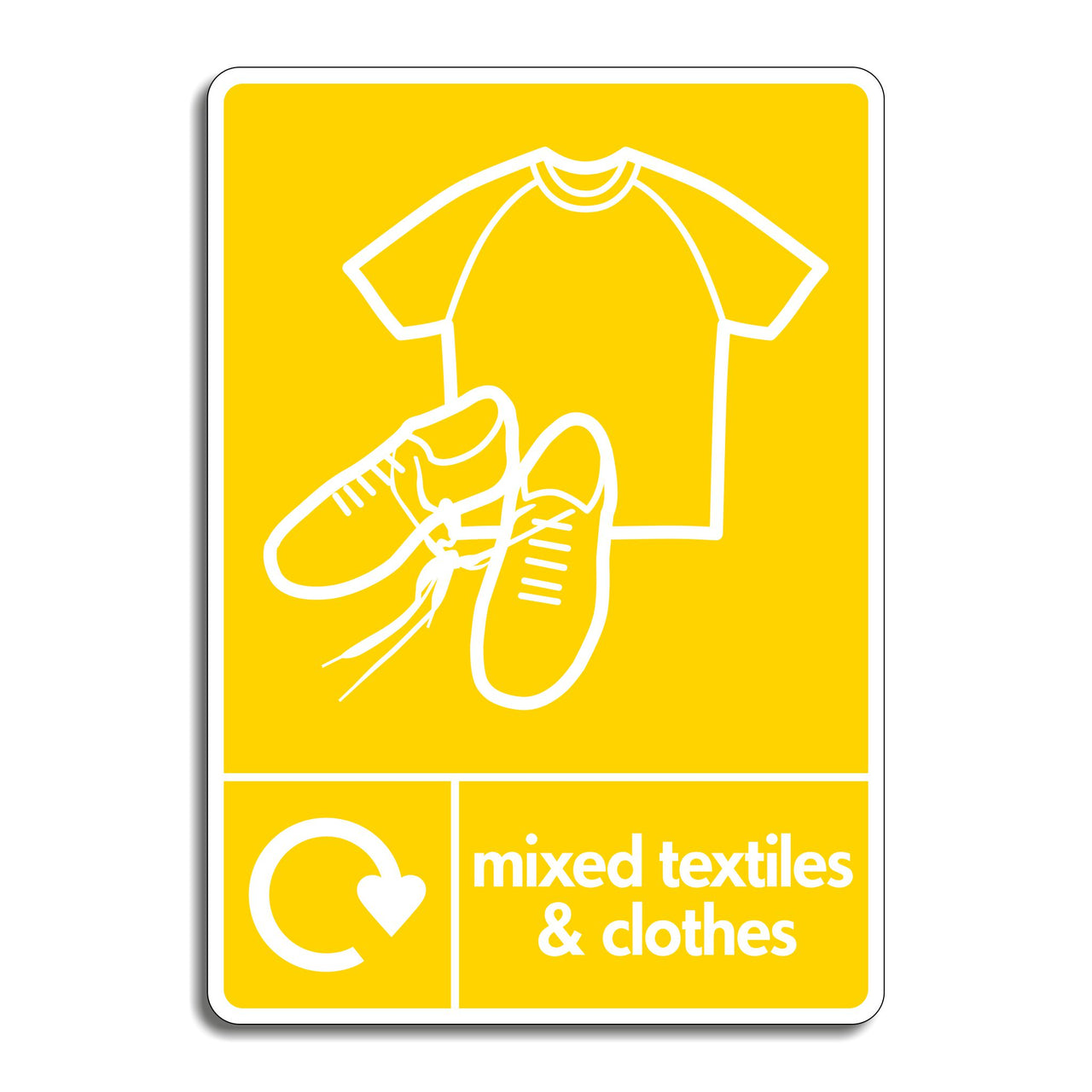Mixed Textiles & Clothes Recycling Sign