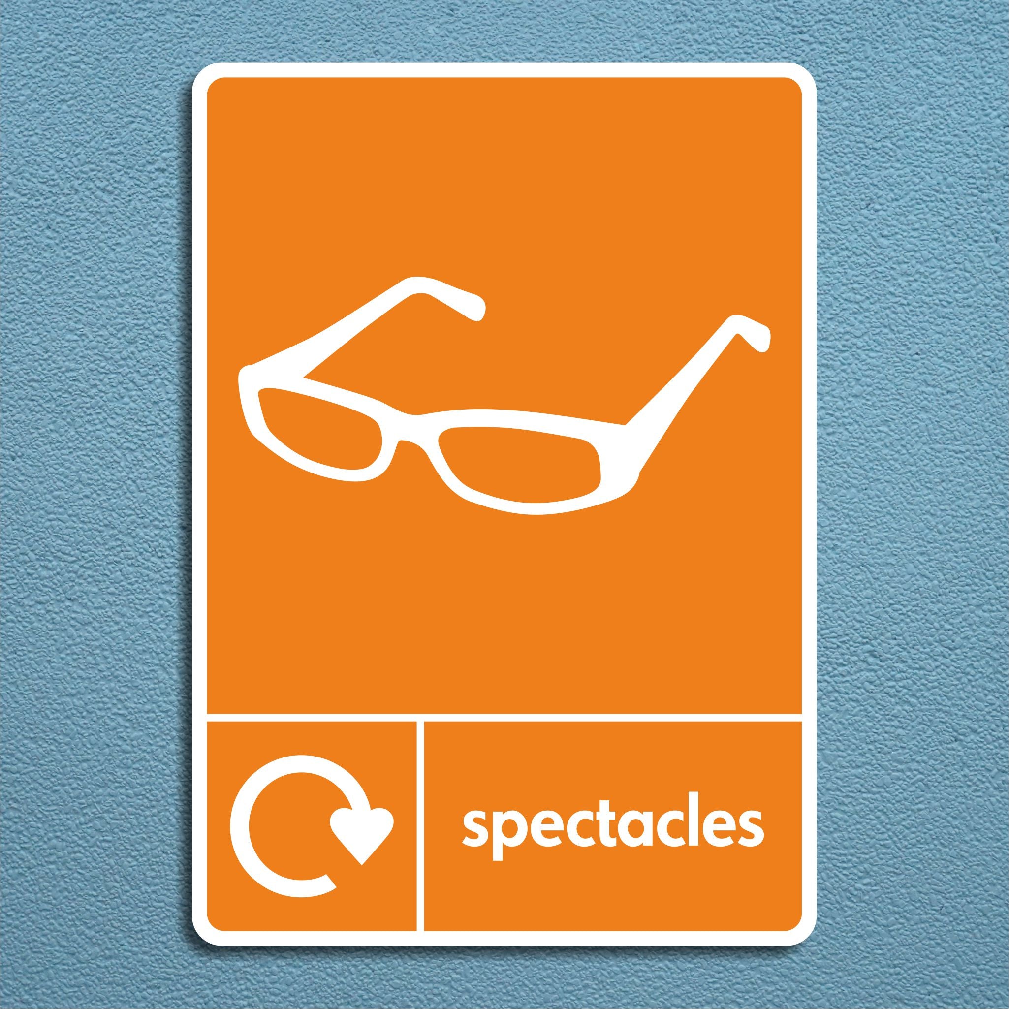 Spectacles Recycling Sign