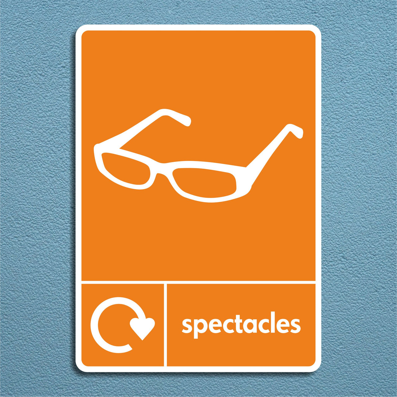 Spectacles Recycling Sign
