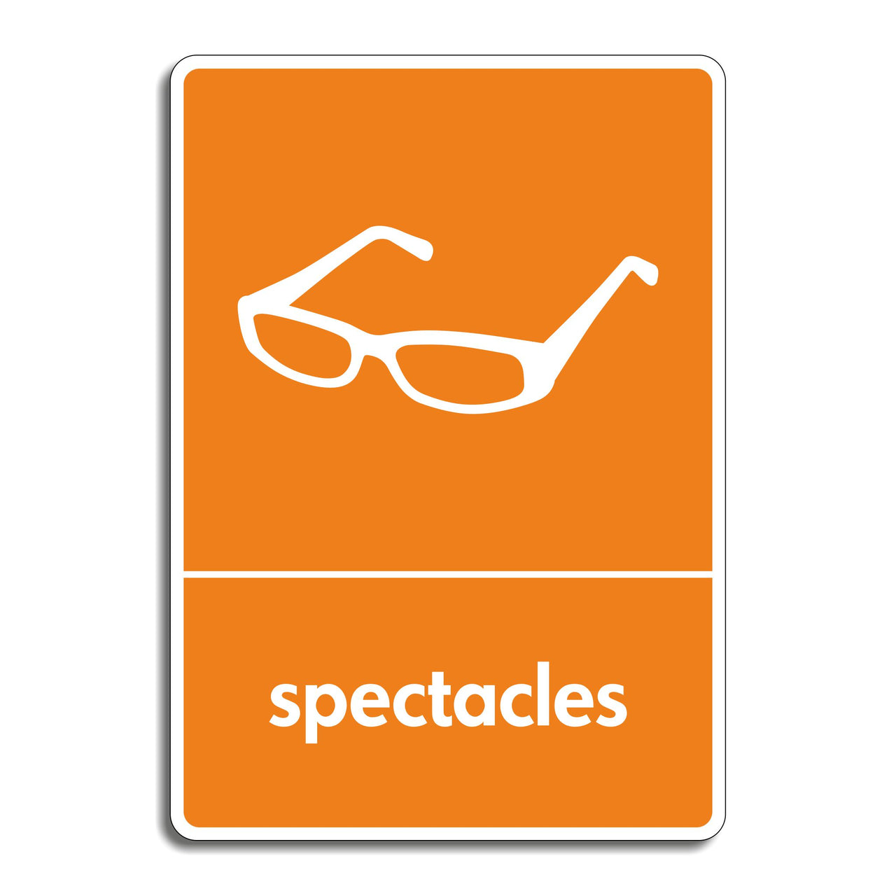Glasses and Eyewear Recycling Sign