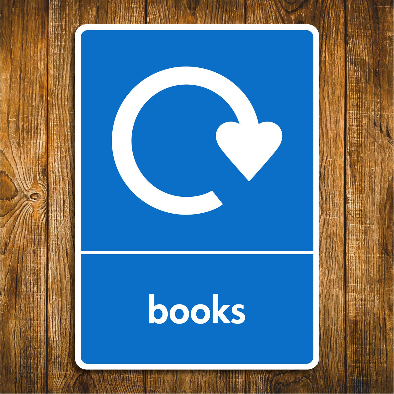 Books Recycling Sign