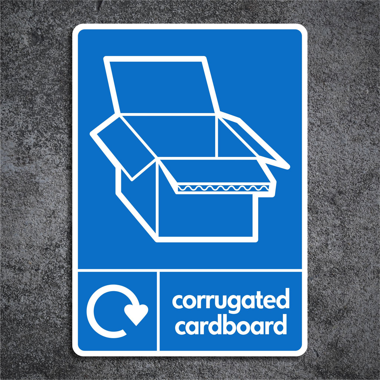 Corrogated Cardboard Recycling Sign