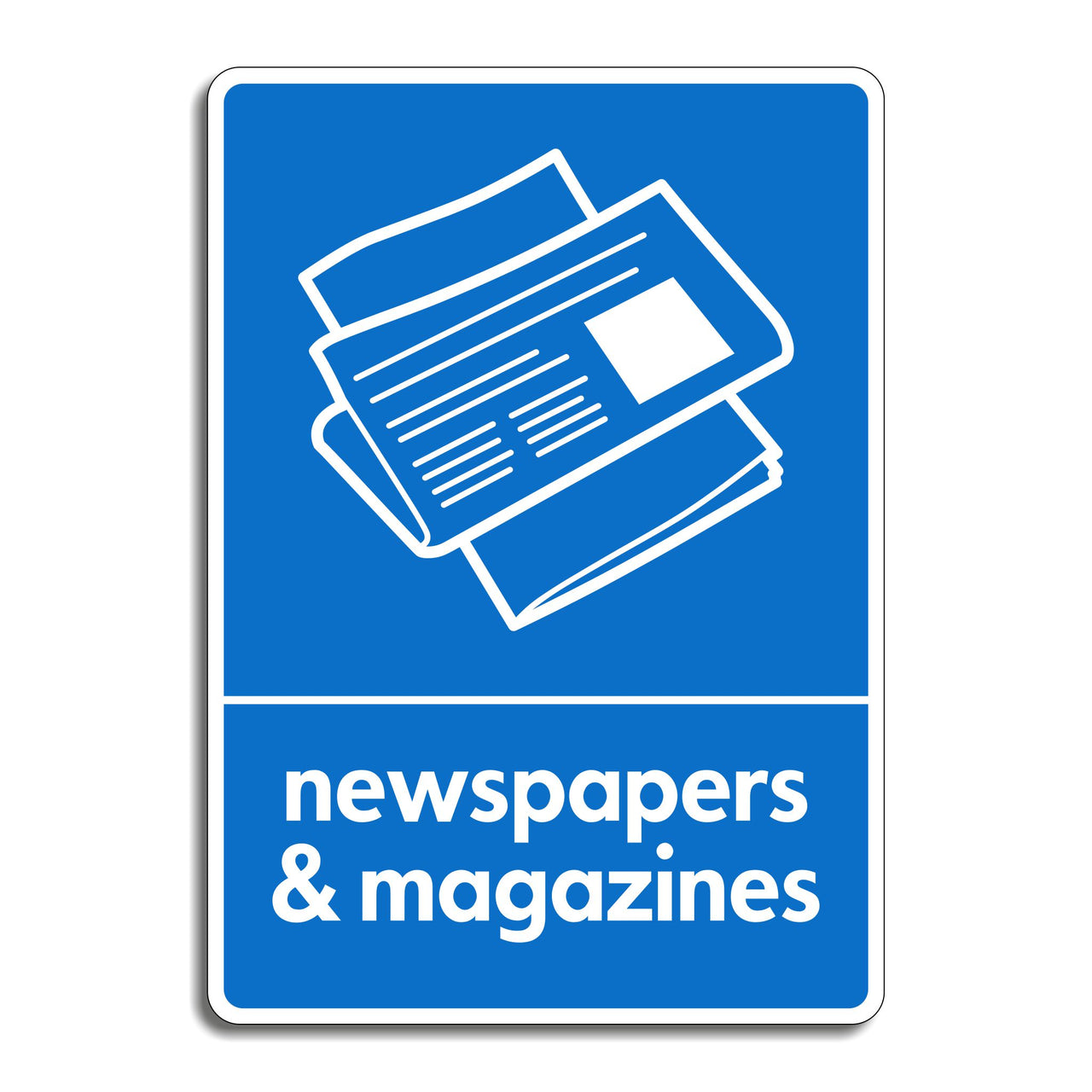 Newspapers & Magazines Recycling Sign