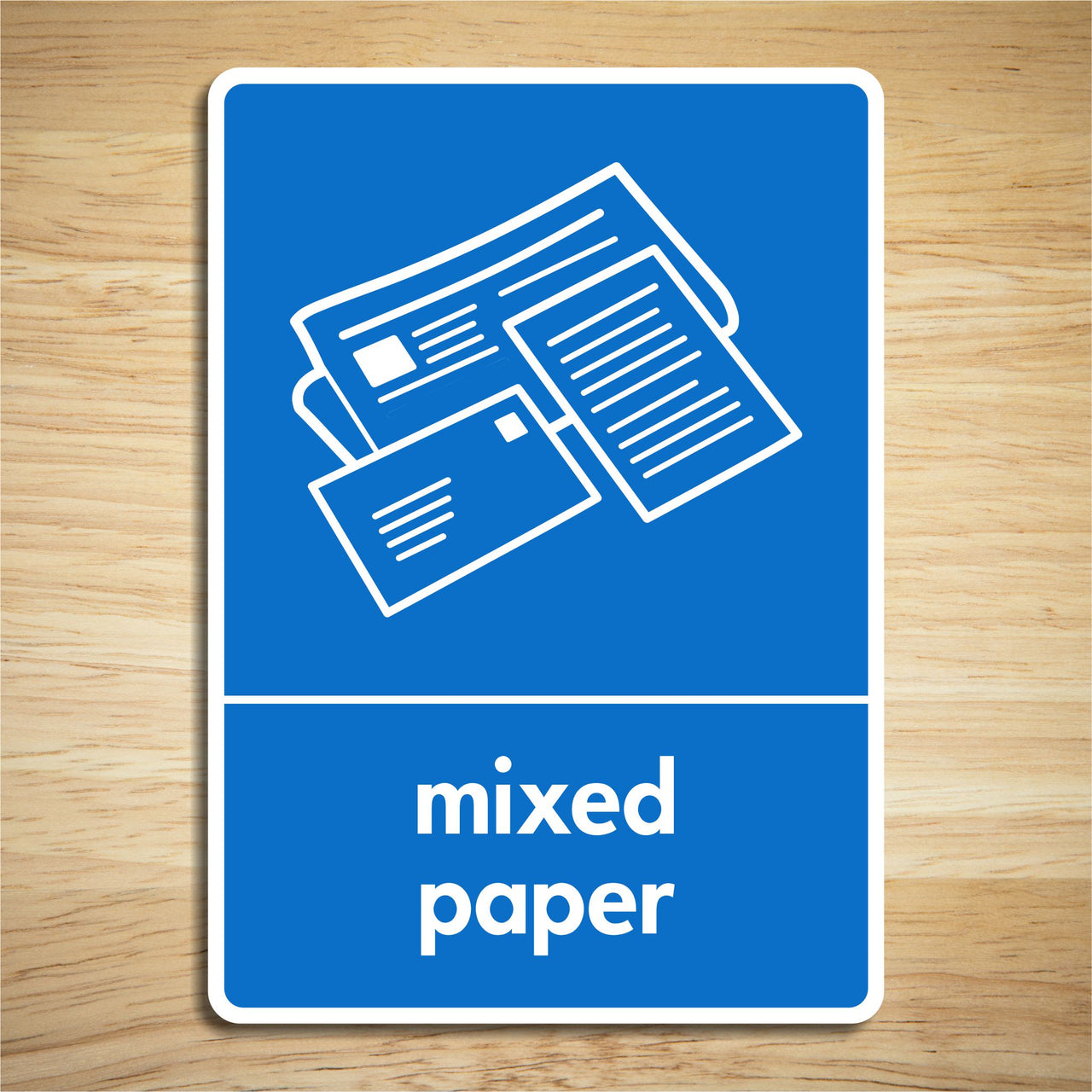 Mixed Paper Recycling Sign