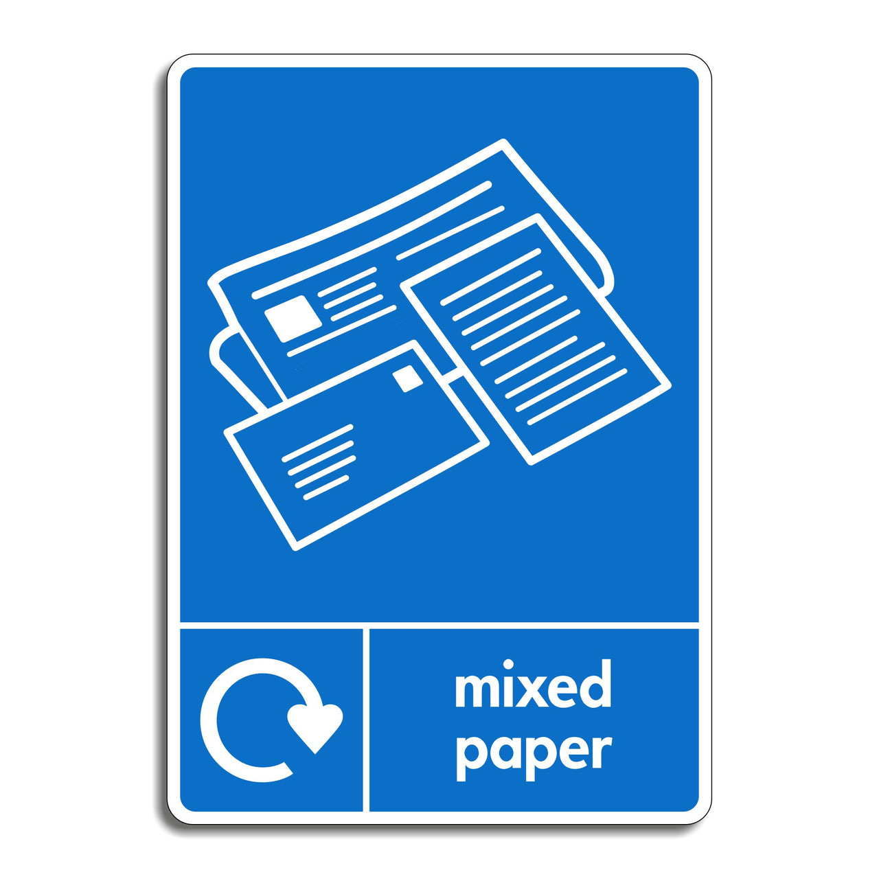 Mixed Paper Recycling Sign