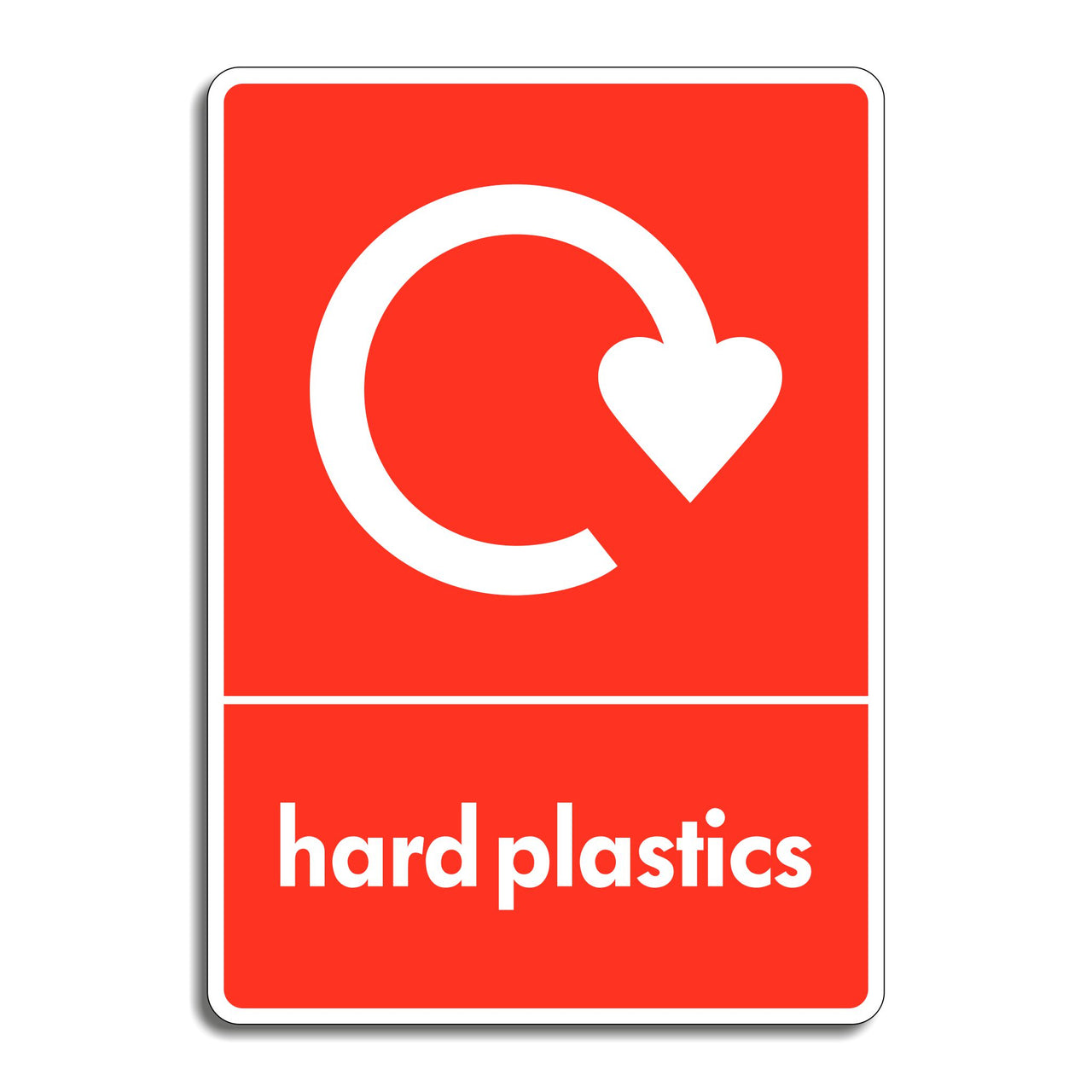 Hard Plastics Recycling Sign