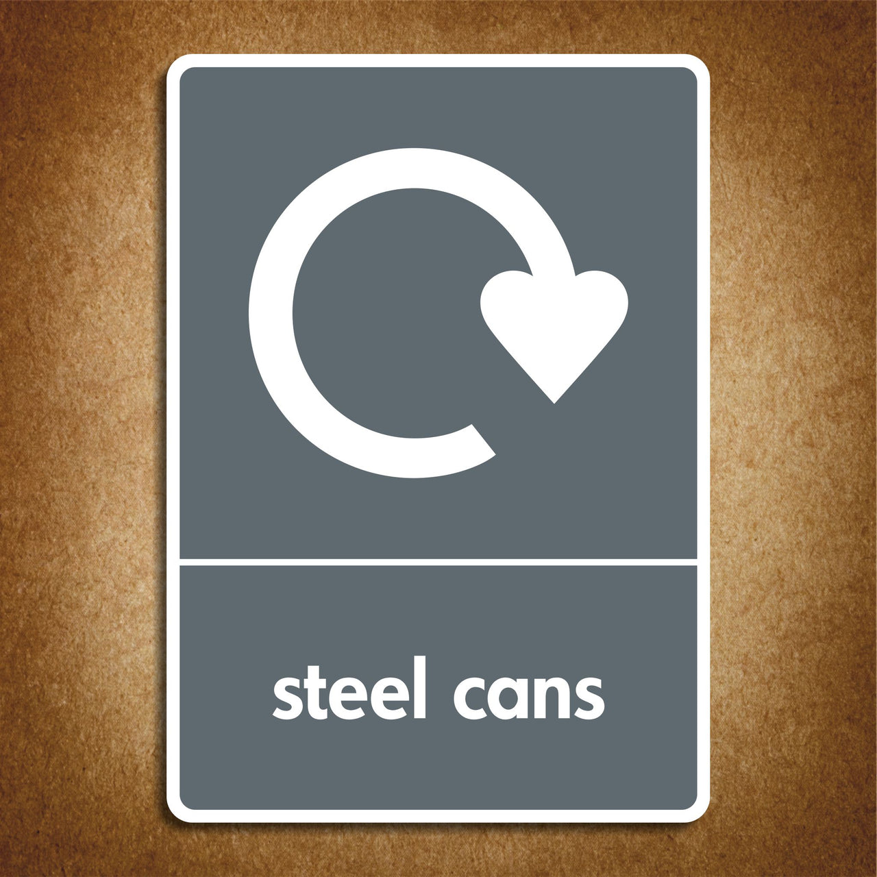 Steel Cans Recycling Sign