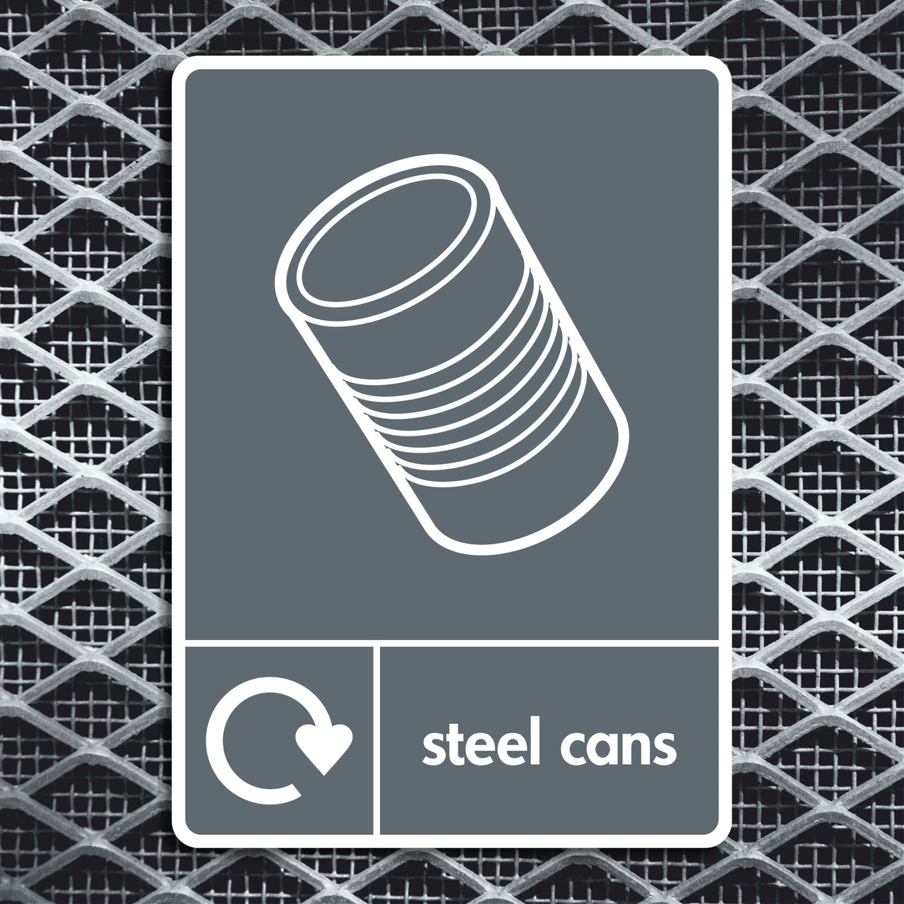 Steel Cans Recycling Sign