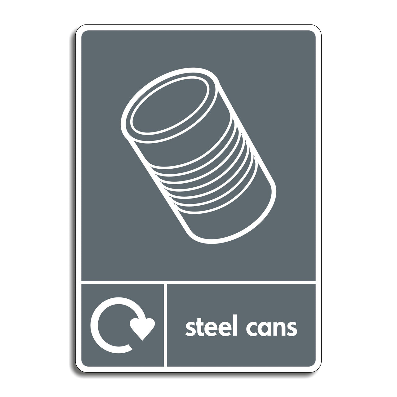 Steel Cans Recycling Sign