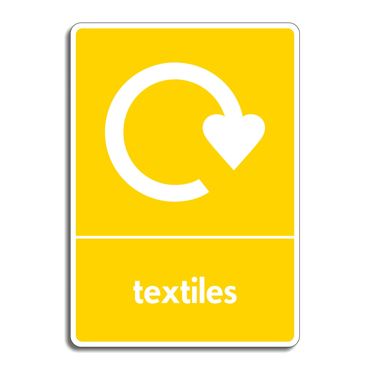 Textiles Recycling Sign