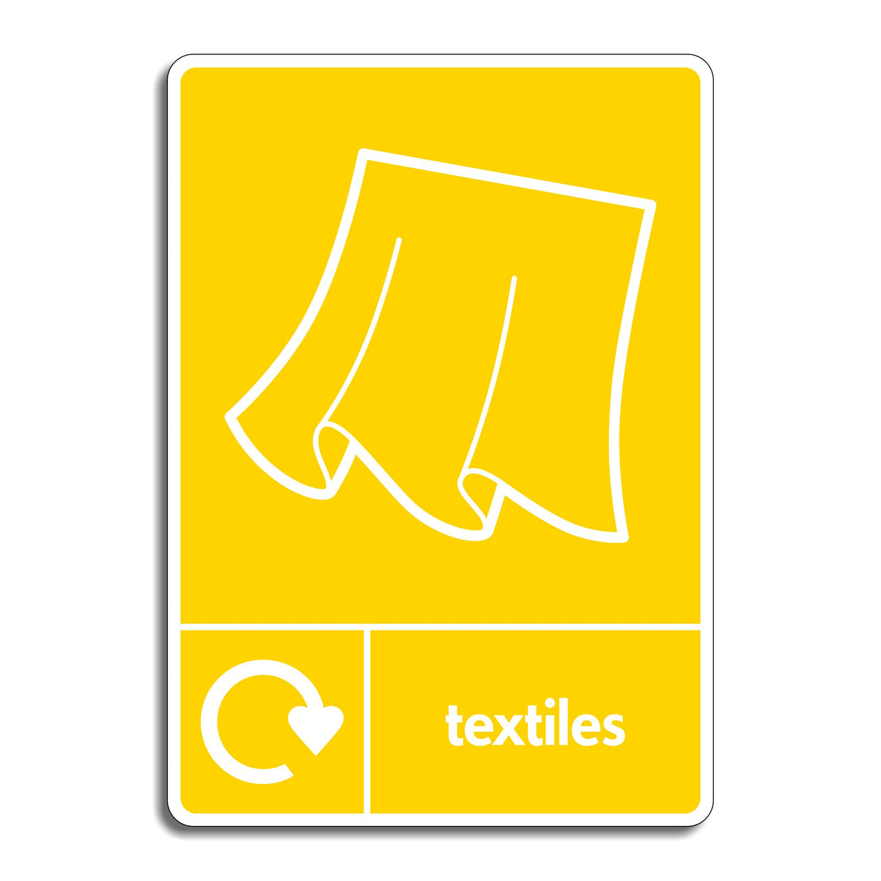 Textiles Recycling Sign