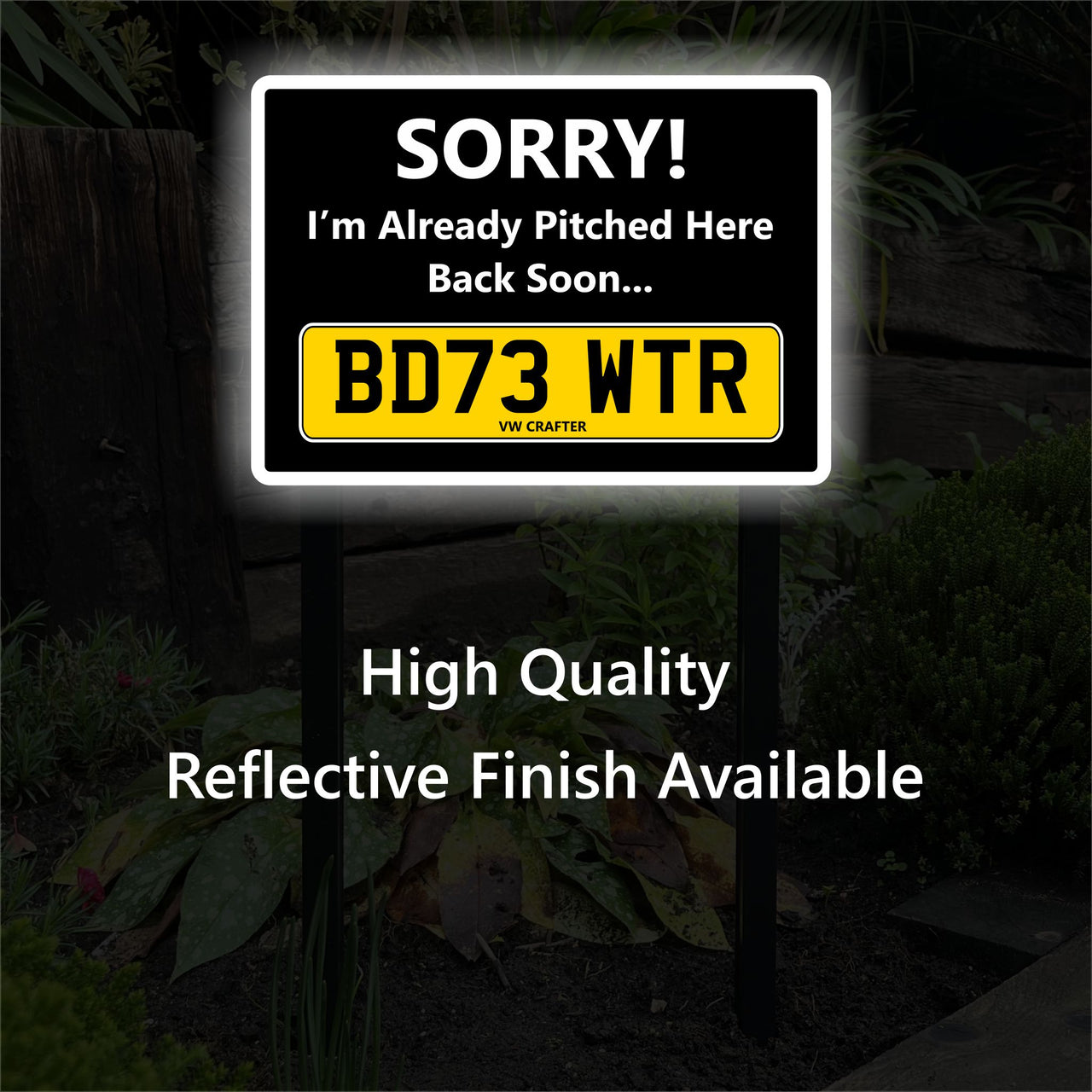 Personalised Campervan Pitch Sign Low Level Aluminium Stake/s