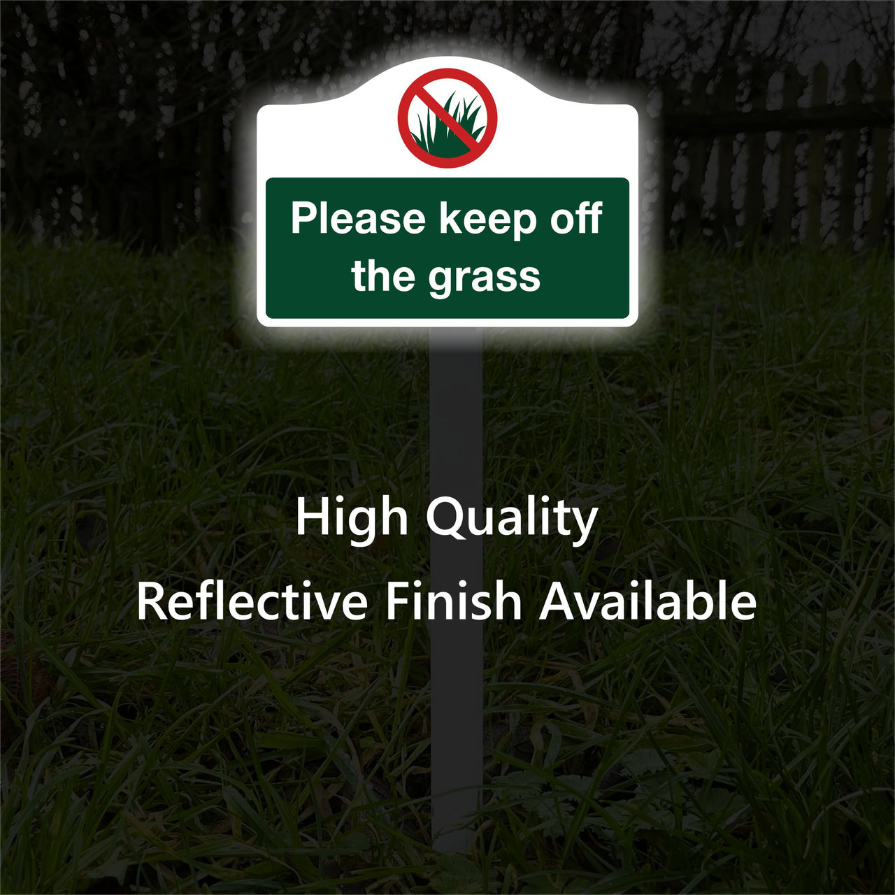 Please Keep Off The Grass Sign on Low Level Aluminium Stake/s