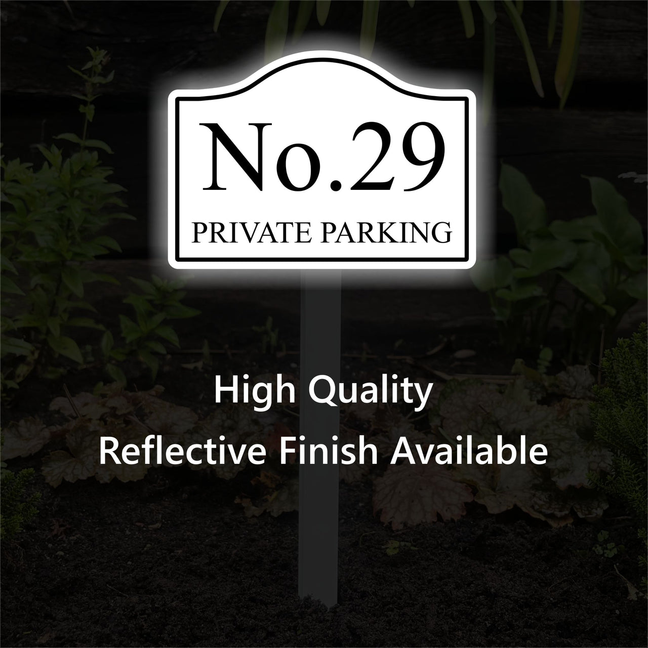 Personalised Private Parking Marker Sign on Low Level Aluminium Stake/s