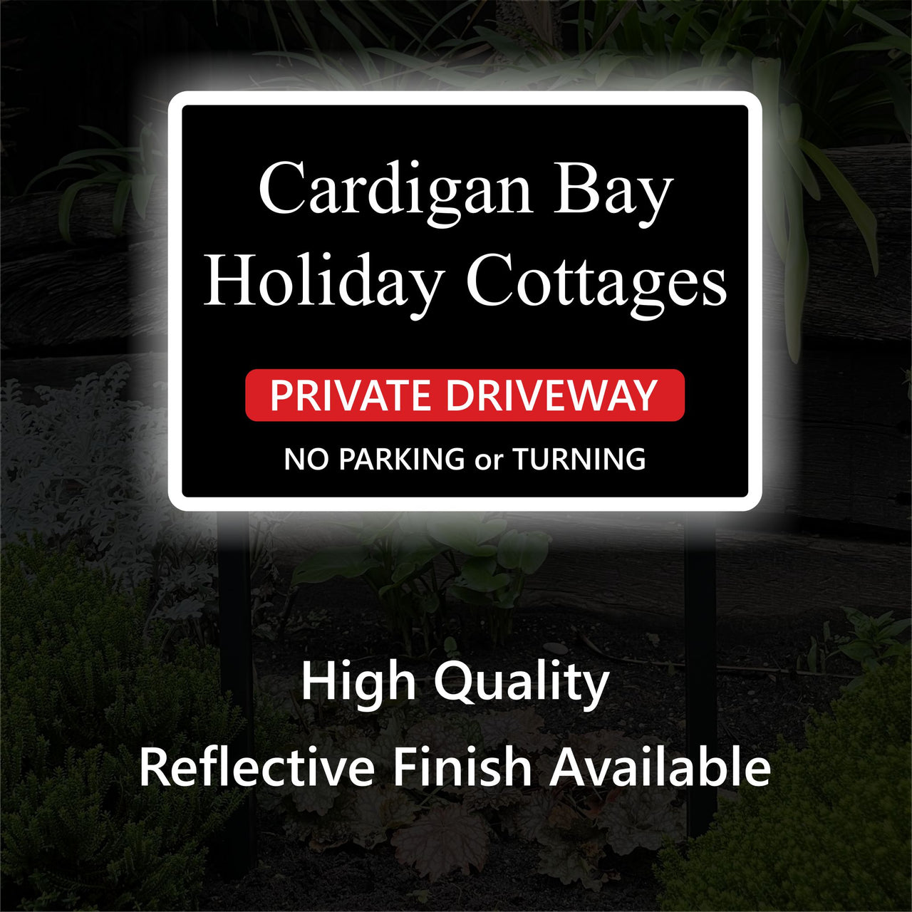 Personalised Reflective Sign on Low Level Aluminium Stake/s