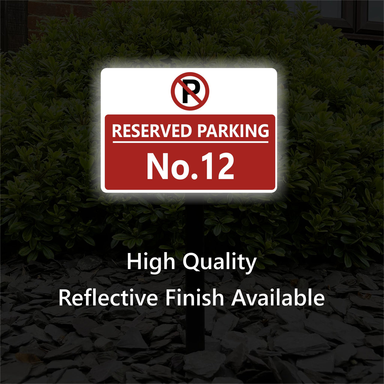 Personalised Reserved Parking Sign on Low Level Aluminium Stake/s