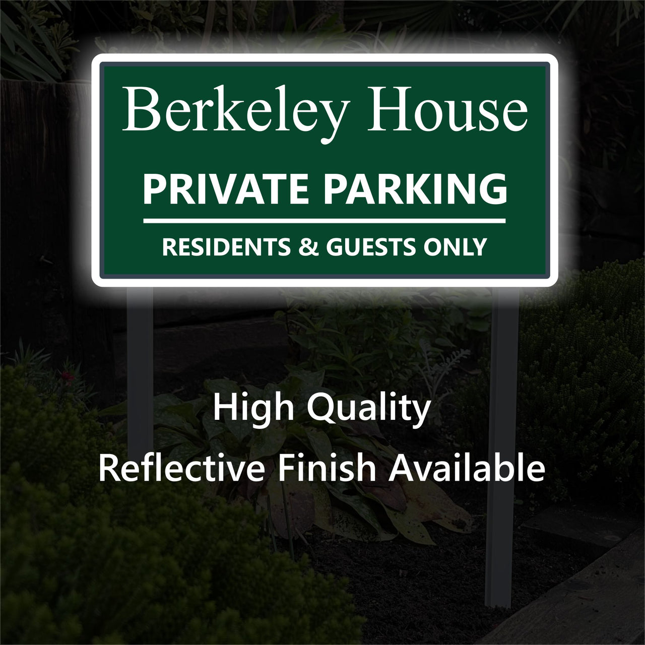 Private Parking Sign on Low Level Aluminium Stake/s