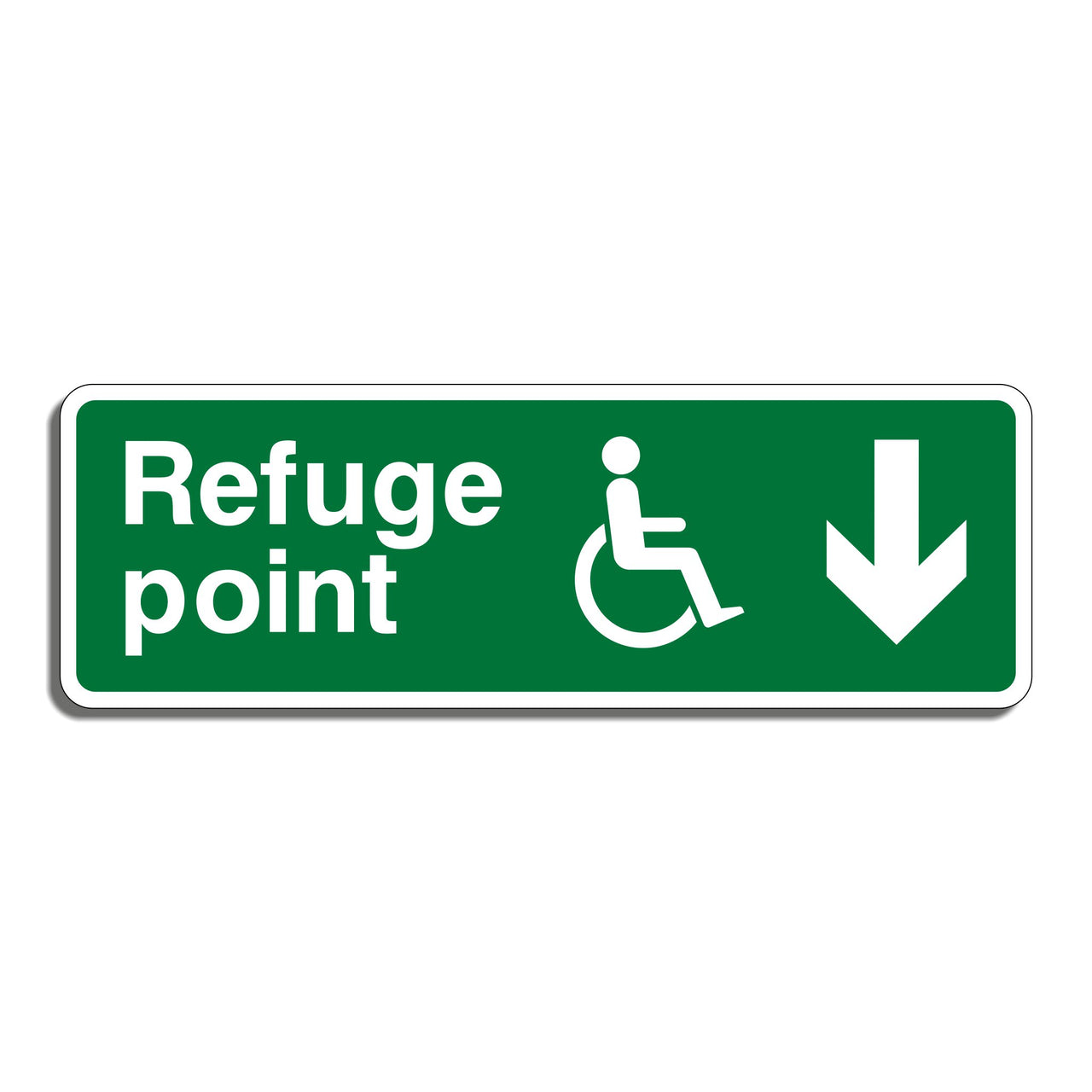 Disabled Refuge Sign with Down Arrow