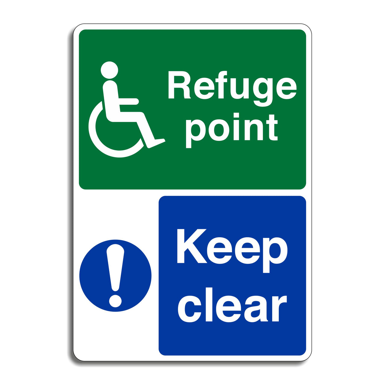Disabled Refuge Point Keep Clear Sign