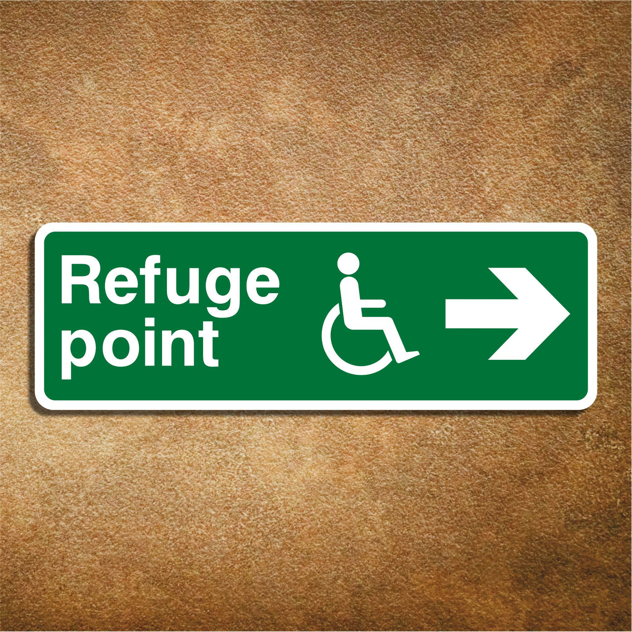 Disabled Refuge Point Sign with Right Arrow