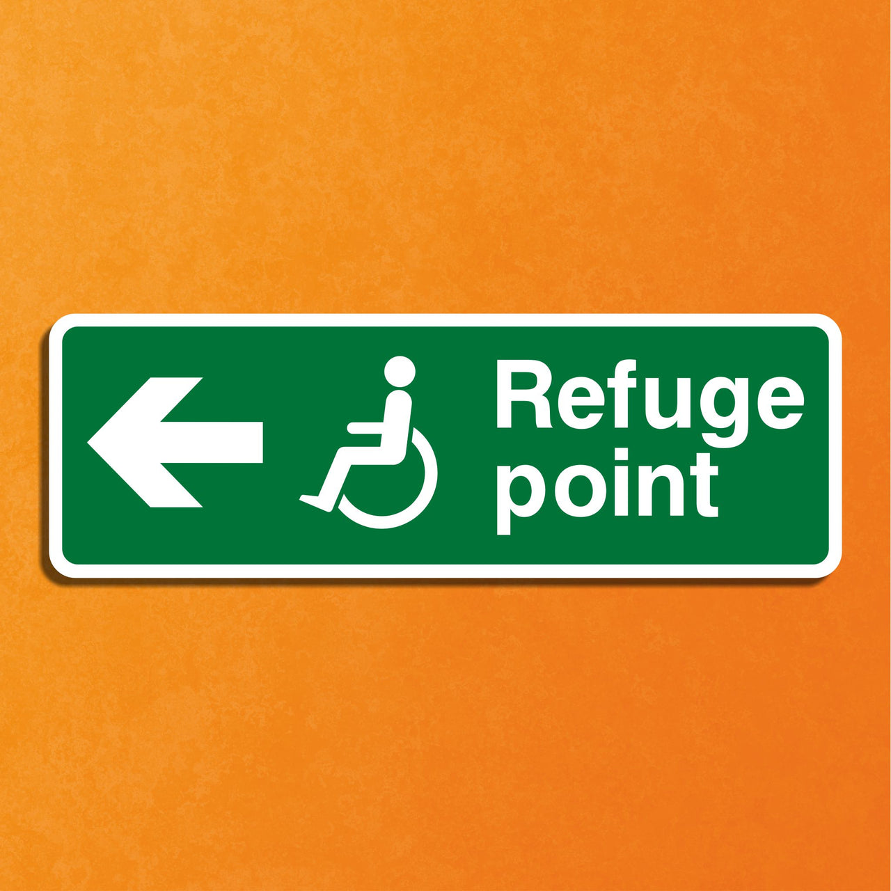 Disabled Refuge Point Sign with Left Arrow
