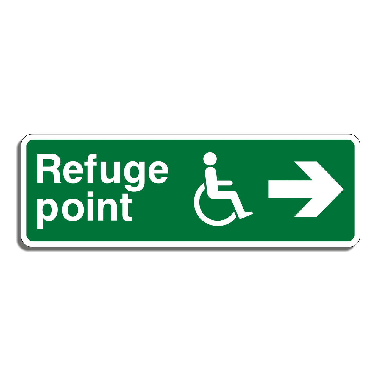 Disabled Refuge Point Sign with Right Arrow