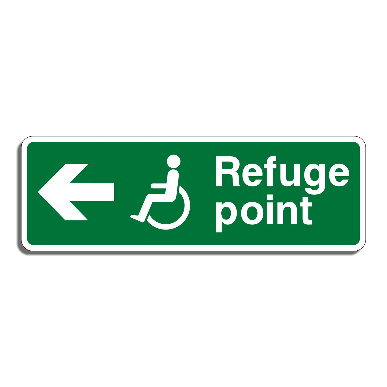 Disabled Refuge Point Sign with Left Arrow