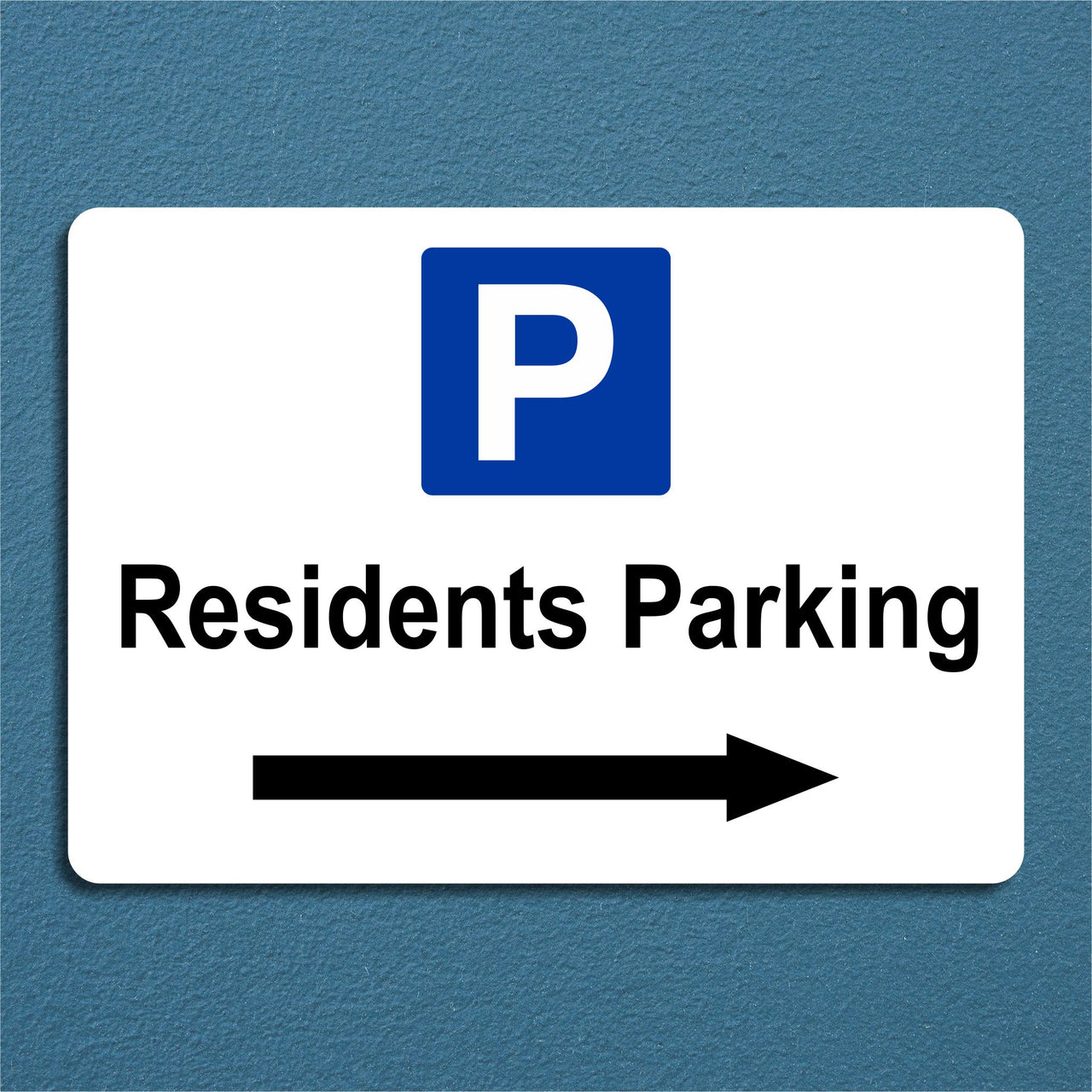 Residents Parking Sign with a Right Pointing Directional Arrow