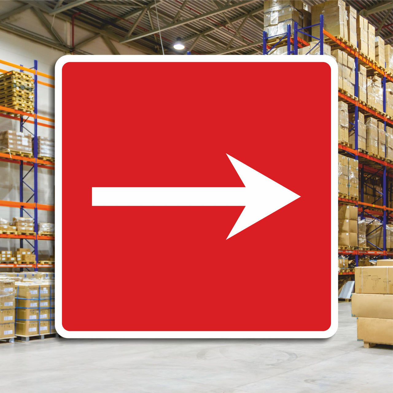 Emergency Directional Signs with Right Pointing Arrows