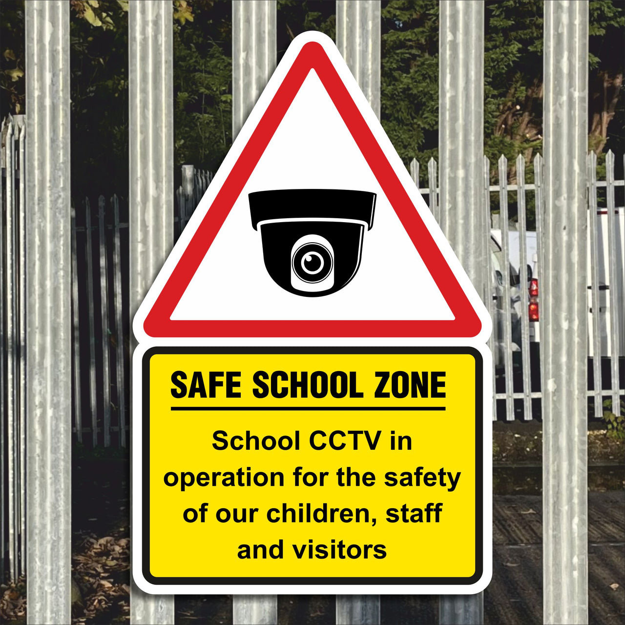 Safe School Zone School CCTV In Operation For The Safety Of Our Children, Staff And Visitors Sign
