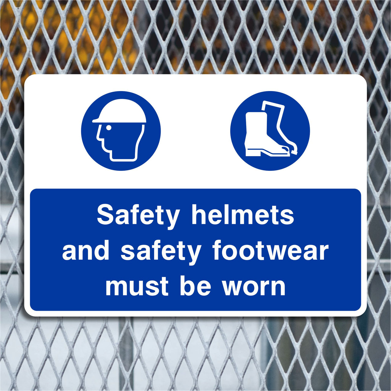 Safety Helmets and Safety Footwear PPE Sign