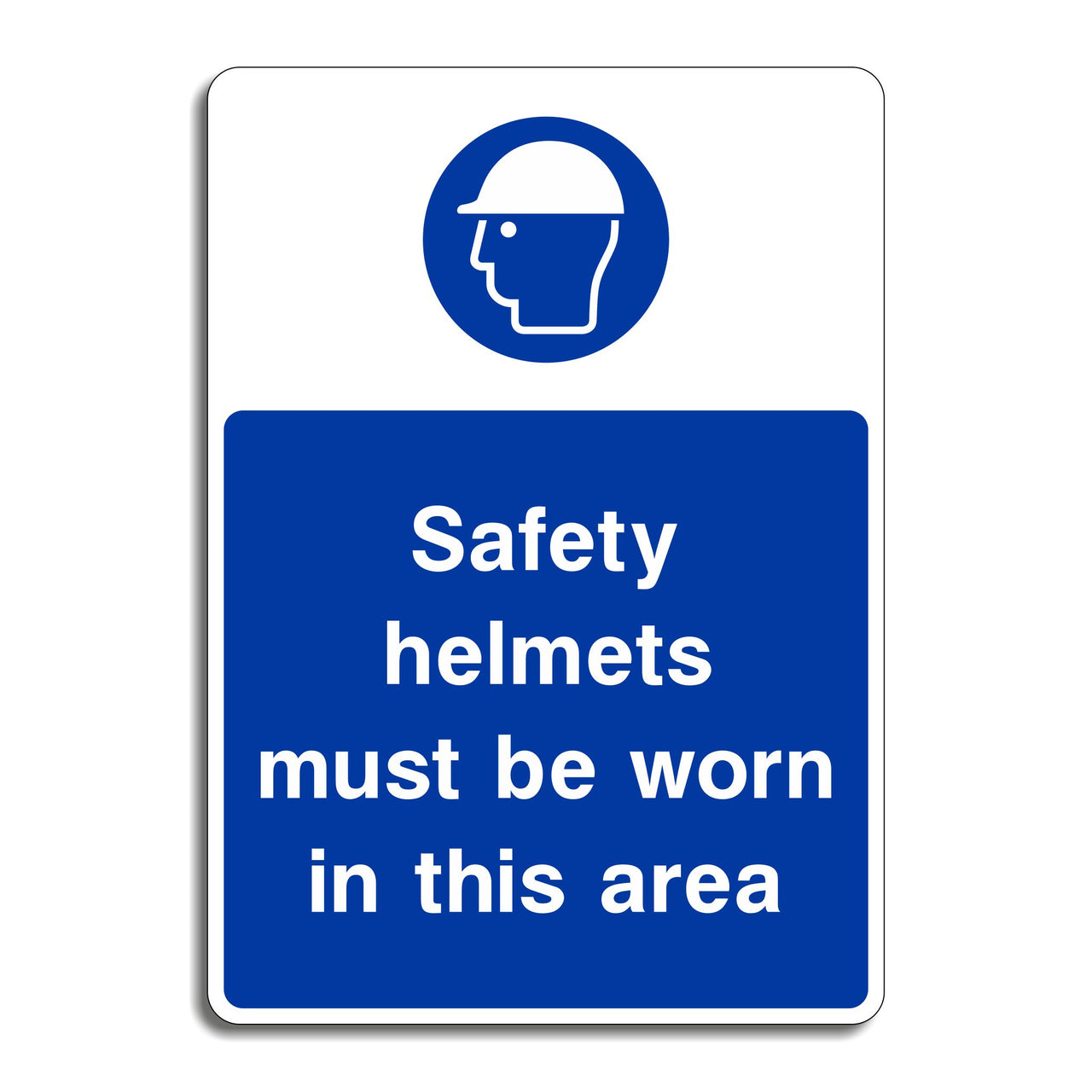 Safety Helmets Must Be Worn In This Area Sign