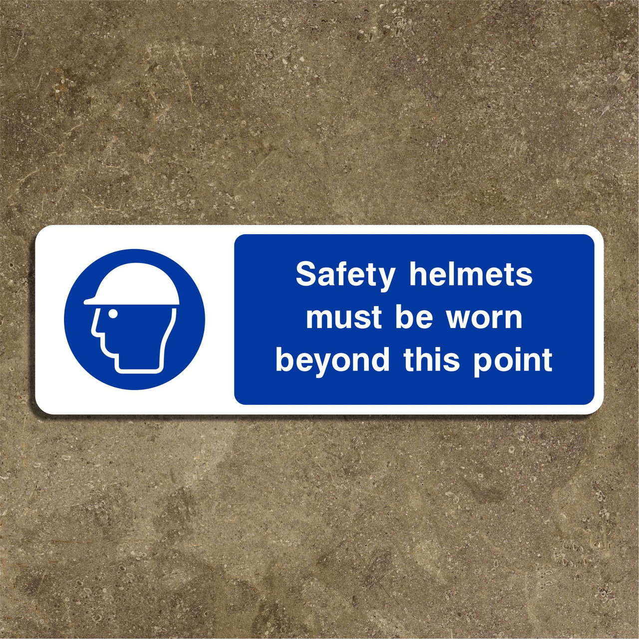 Safety Helmets Must Be Worn Beyond This Point Sign