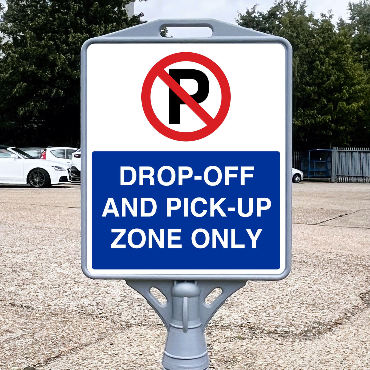School Drop Off and Pick Up Zone Freestanding School Sign