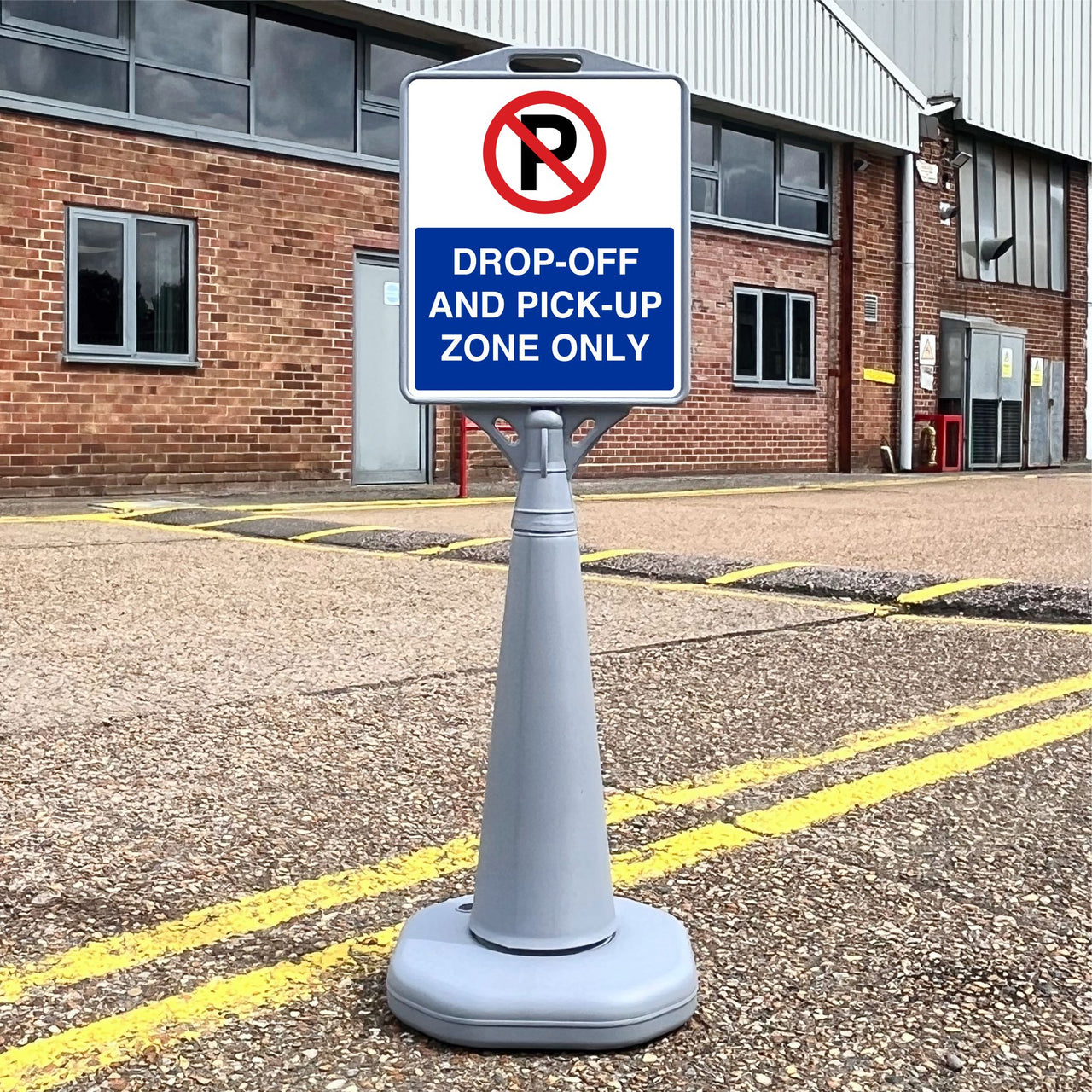 School Drop Off and Pick Up Zone Freestanding School Sign