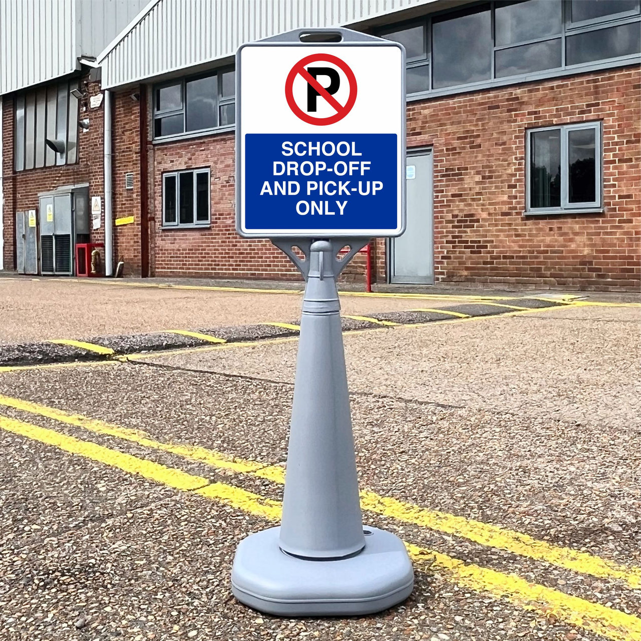 School Drop Off and Pick Up Zone Only Freestanding School Sign