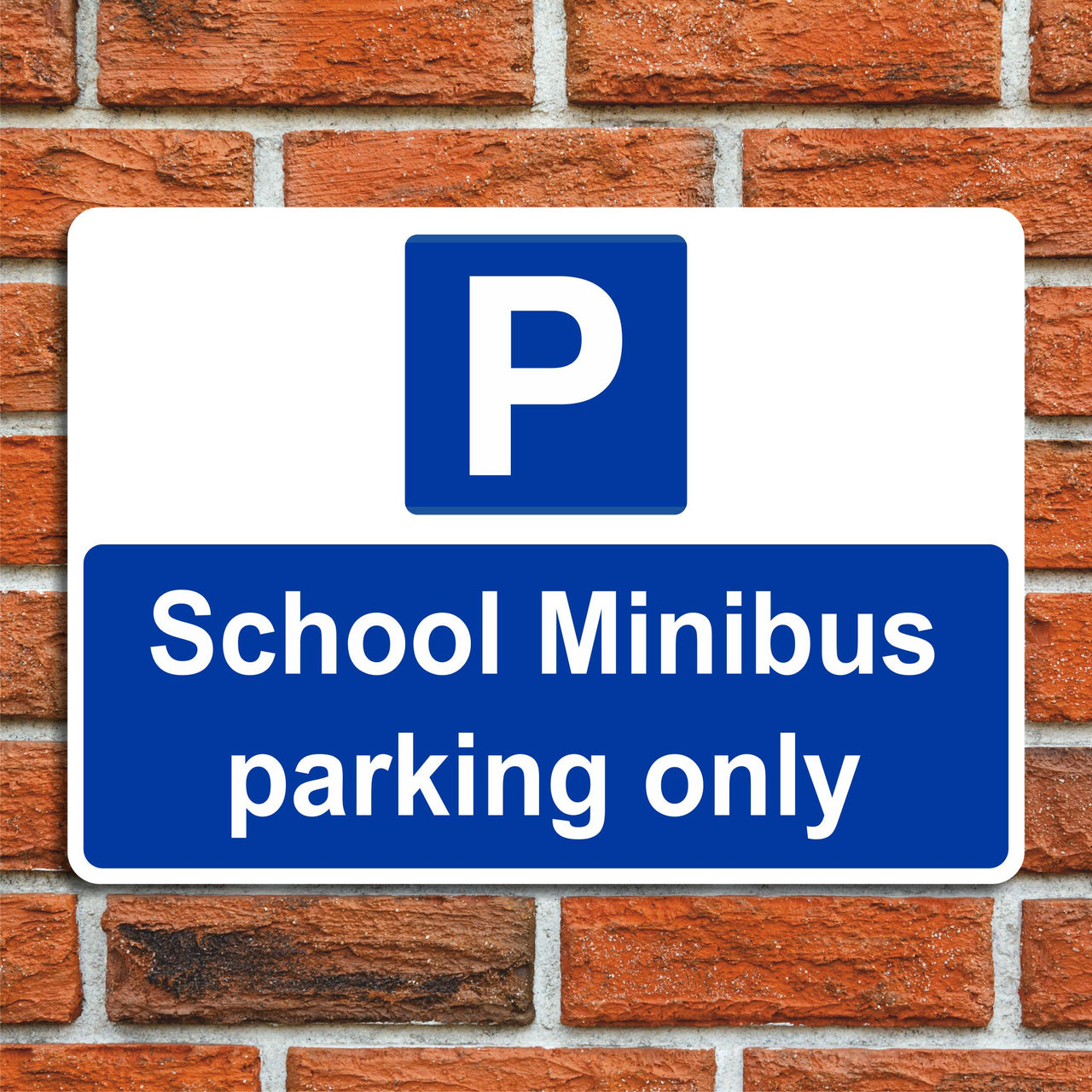 School Minibus Parking Only Sign