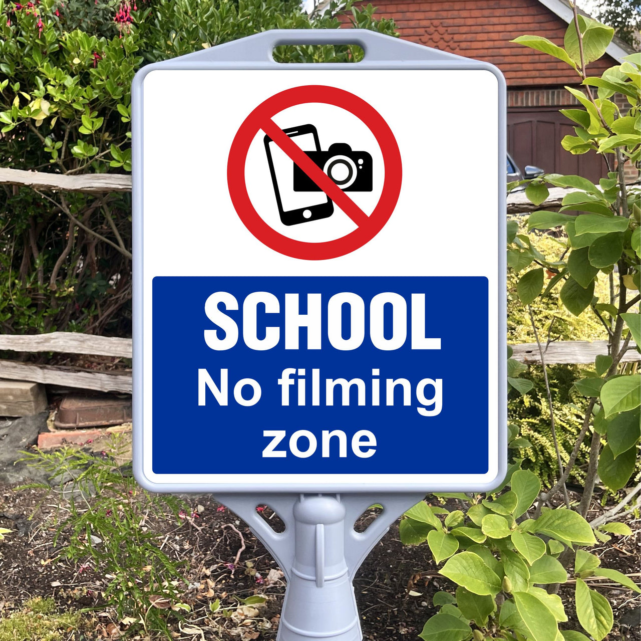 School No Filming Zone Freestanding School Sign