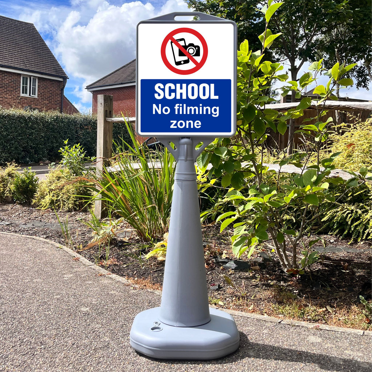 School No Filming Zone Freestanding School Sign