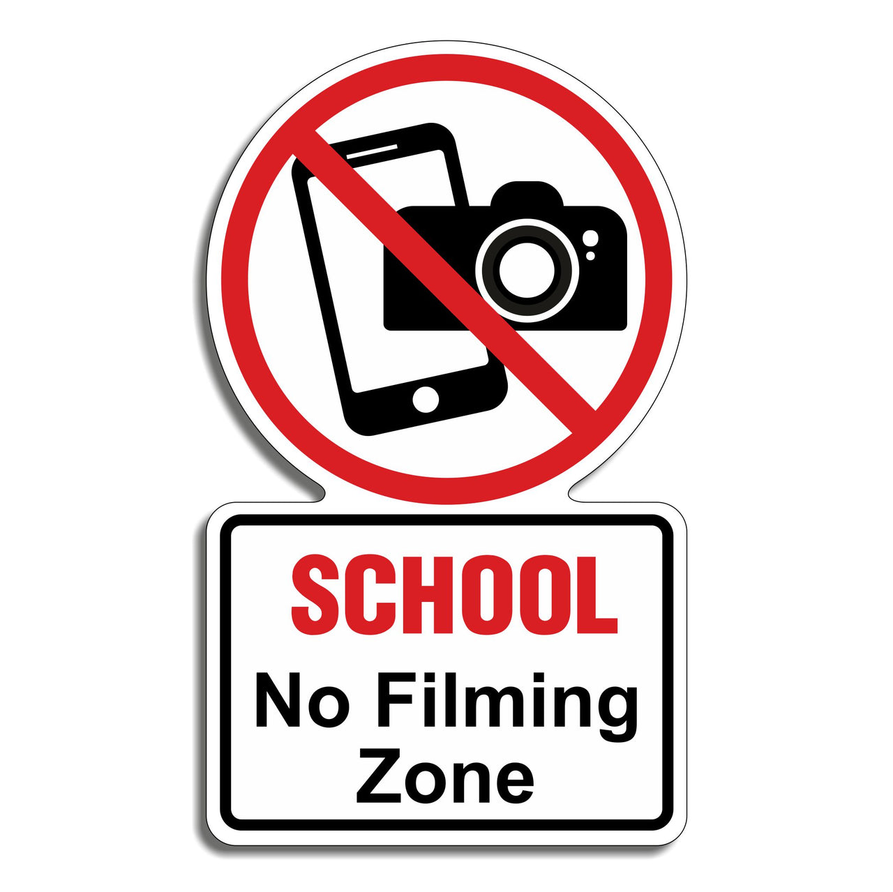 School No Filming Zone Sign