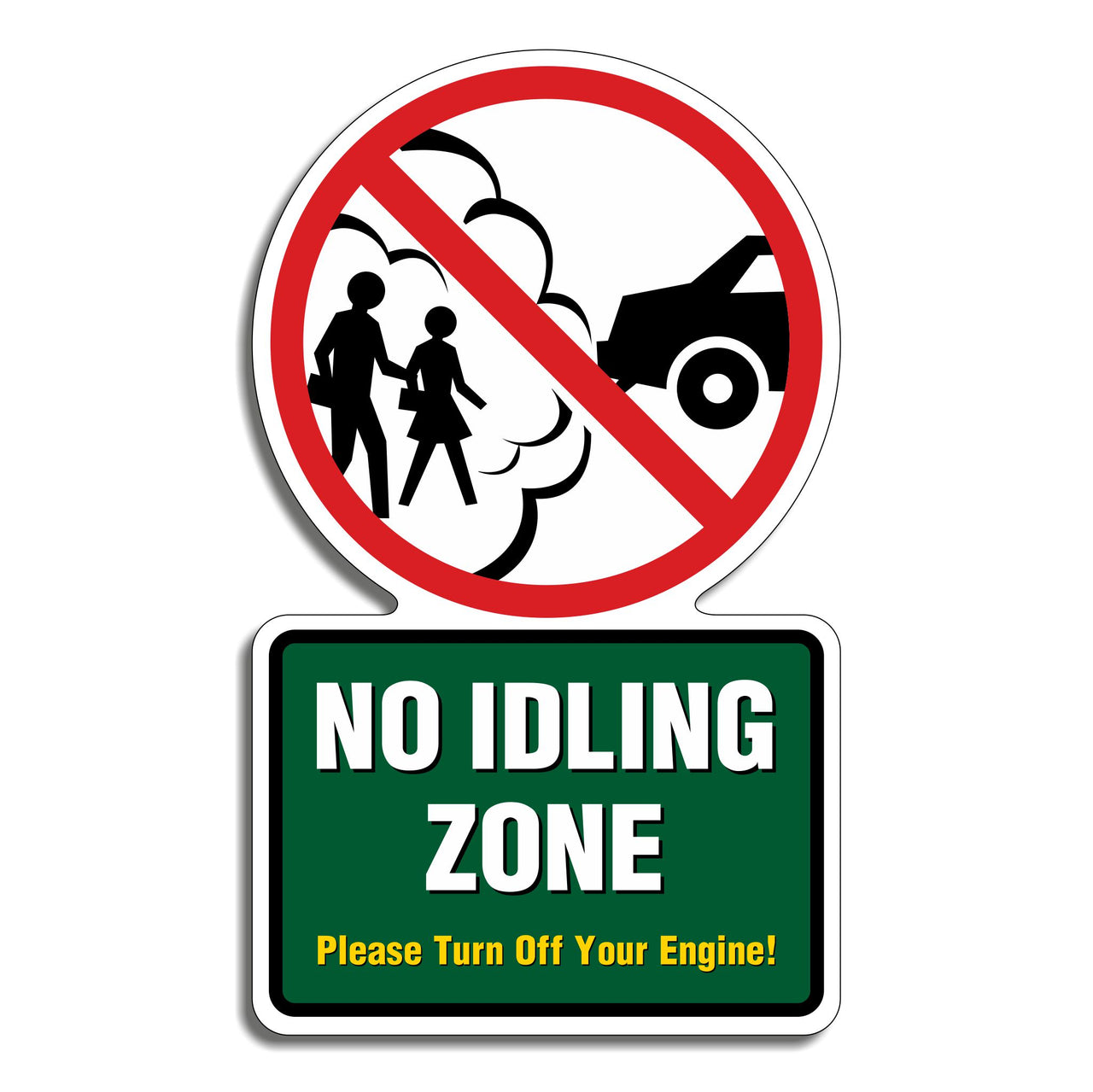 No Idling Zone Please Turn Off Your Engine School Sign