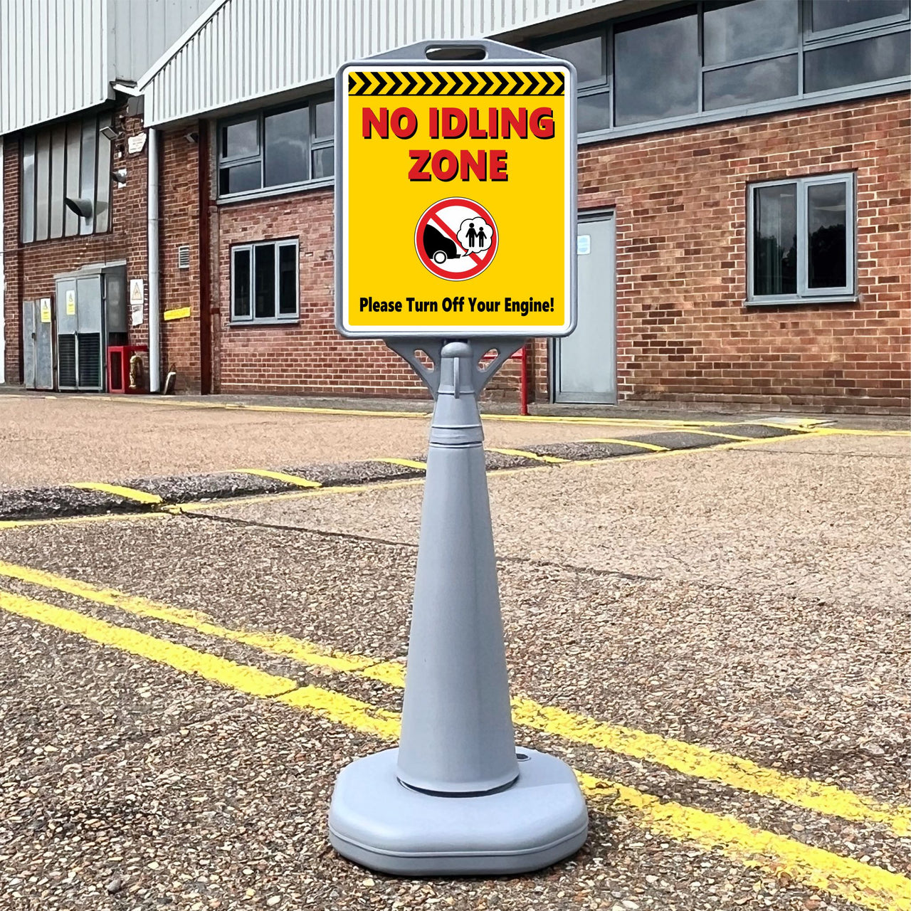 School No Idling Zone Freestanding School Sign