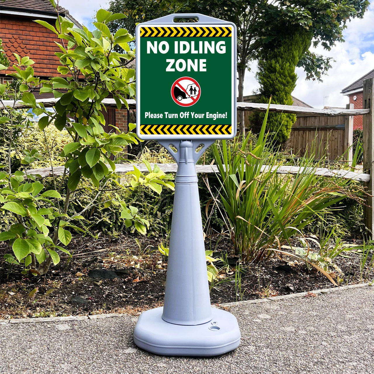 School No Idling Zone Freestanding School Sign