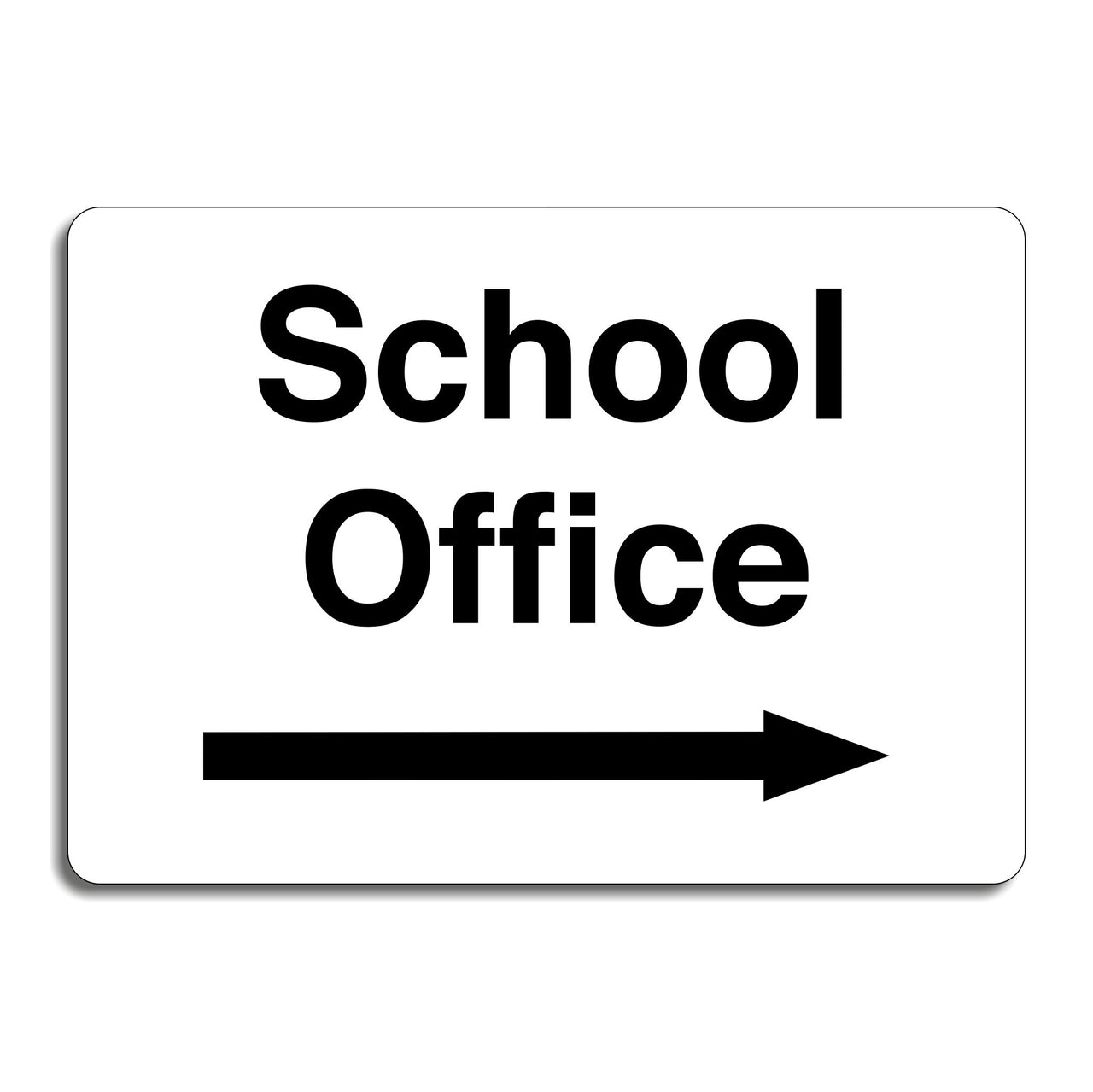 School Office Sign with a Right Pointing Directional Arrow