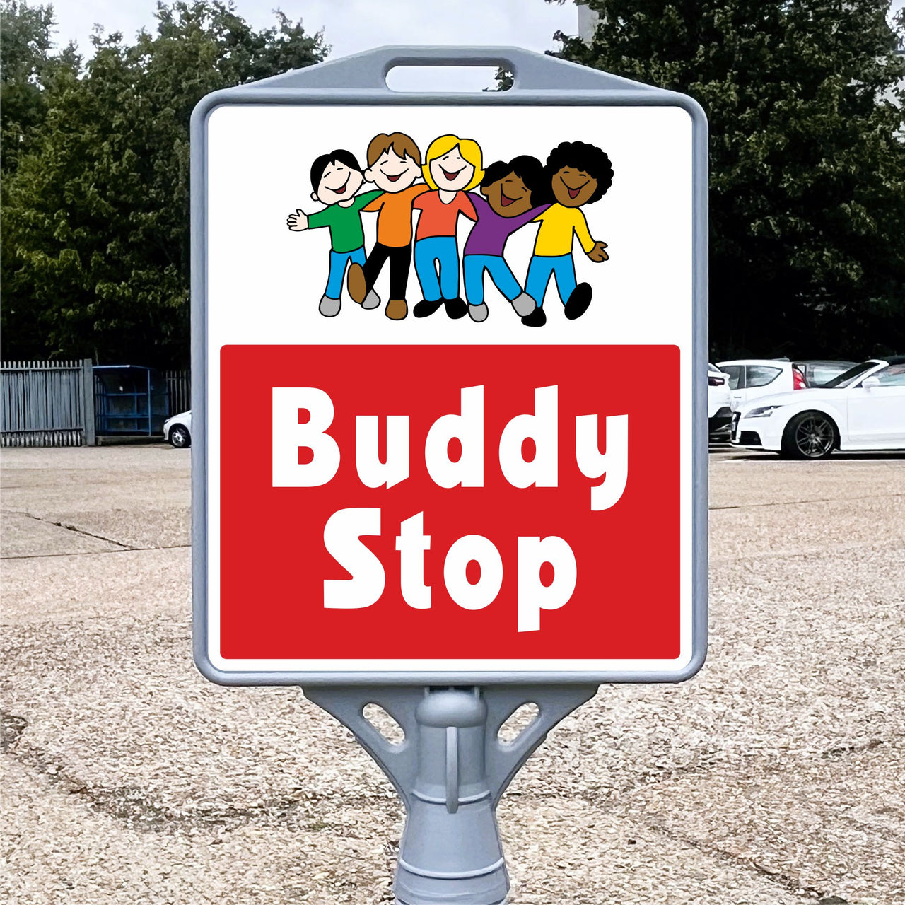 Buddy Stop School Play Area Freestanding Sign