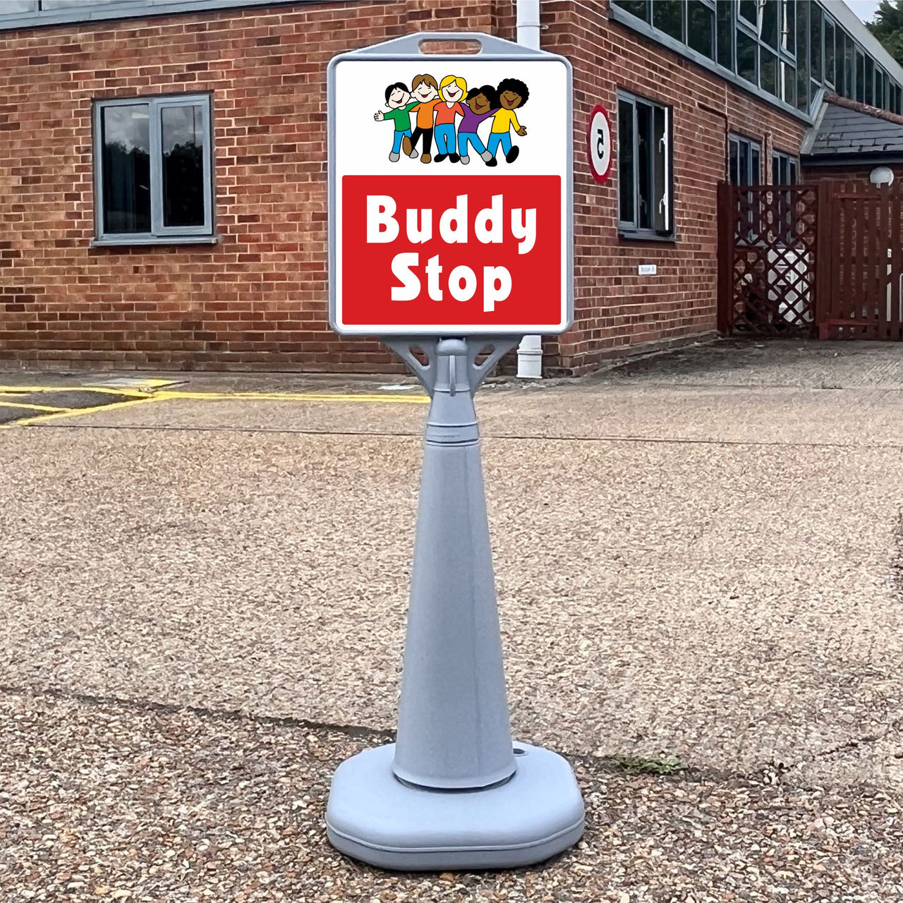 Buddy Stop School Play Area Freestanding Sign