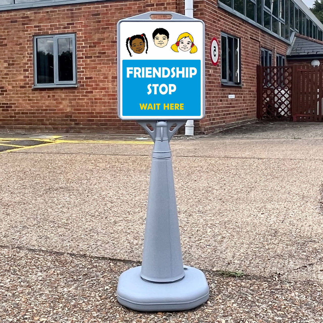 Friendship Stop School Play Area Freestanding School Sign